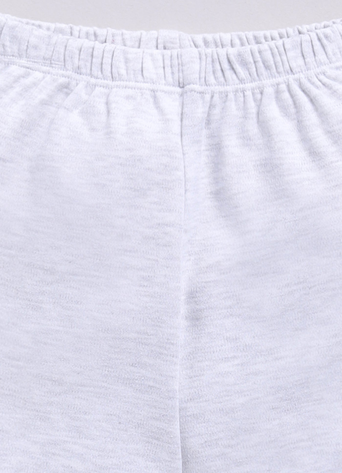 Baby Boy Speckled Top with Bear Pattrned & Light Gray Elastic Waist Shorts-Blue