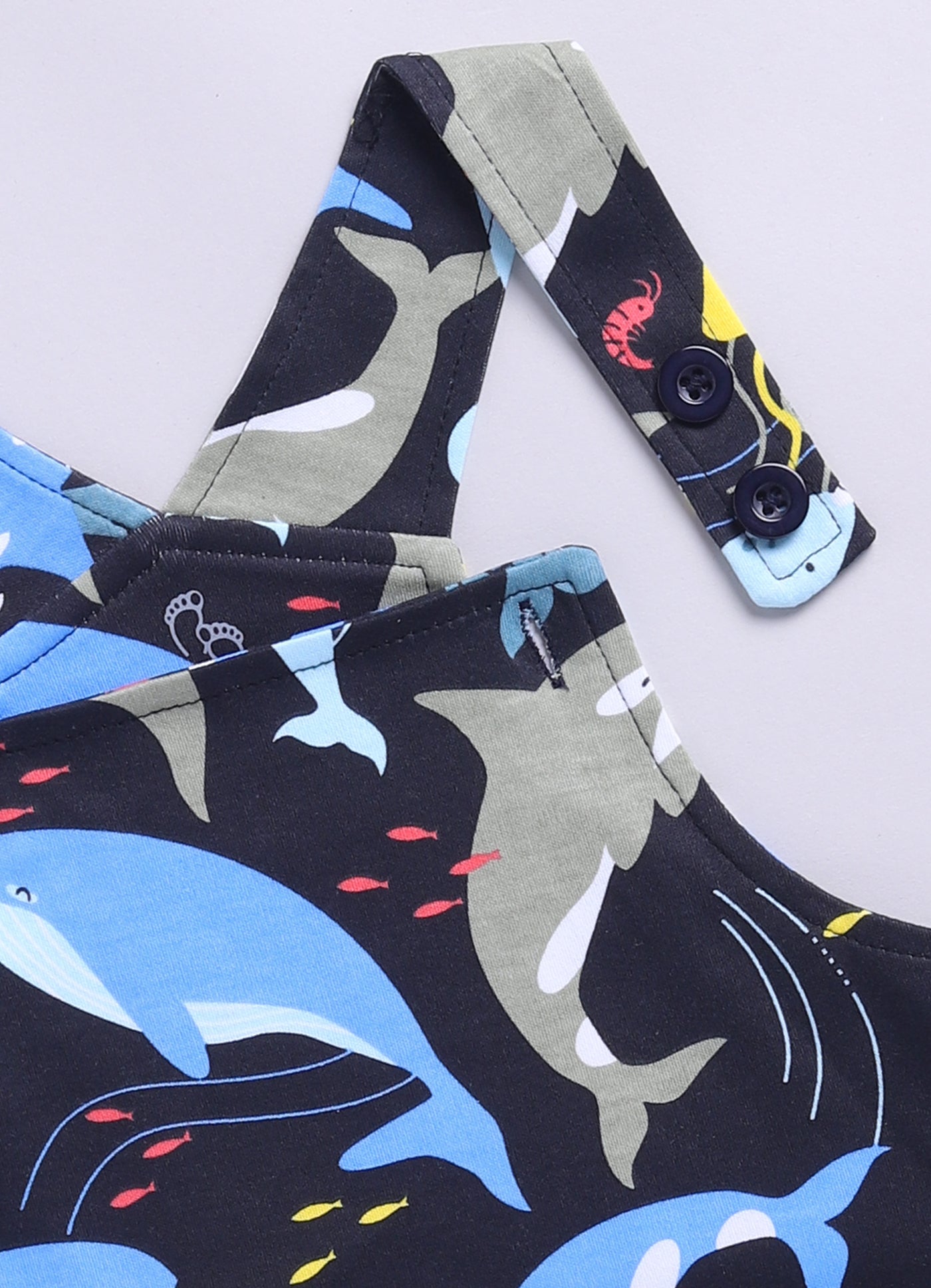 Half Sleeve Dungaree for Boys - Navy