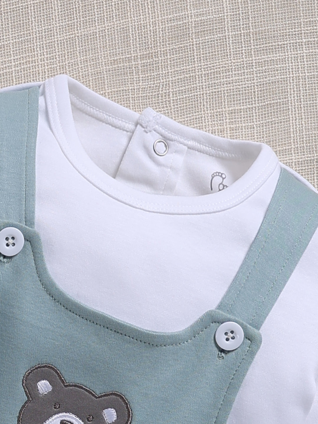 Dungaree - Dusty Blue Cute Bear