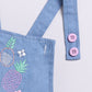 Baby Boy Embroidered Pineapple Dungaree Set-Blue