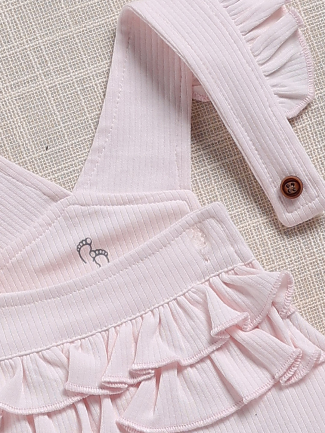 Dungaree - Mauve Ruffle Elephant