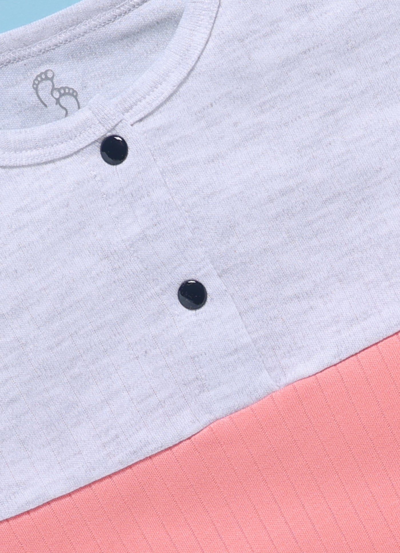 Half-Sleeve Top & Bottom For Girls - White Melange Breeze