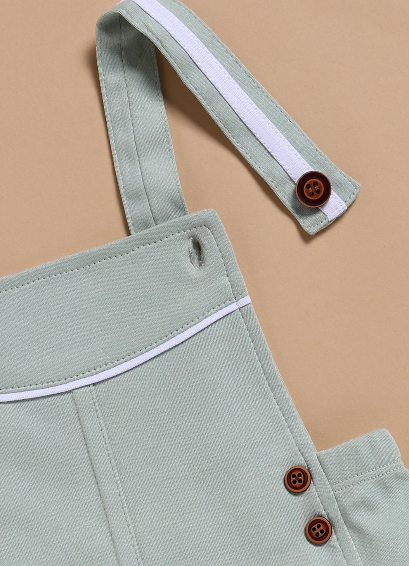 Half Sleeve Dungaree for Boys – Mint Green Classic Button Style