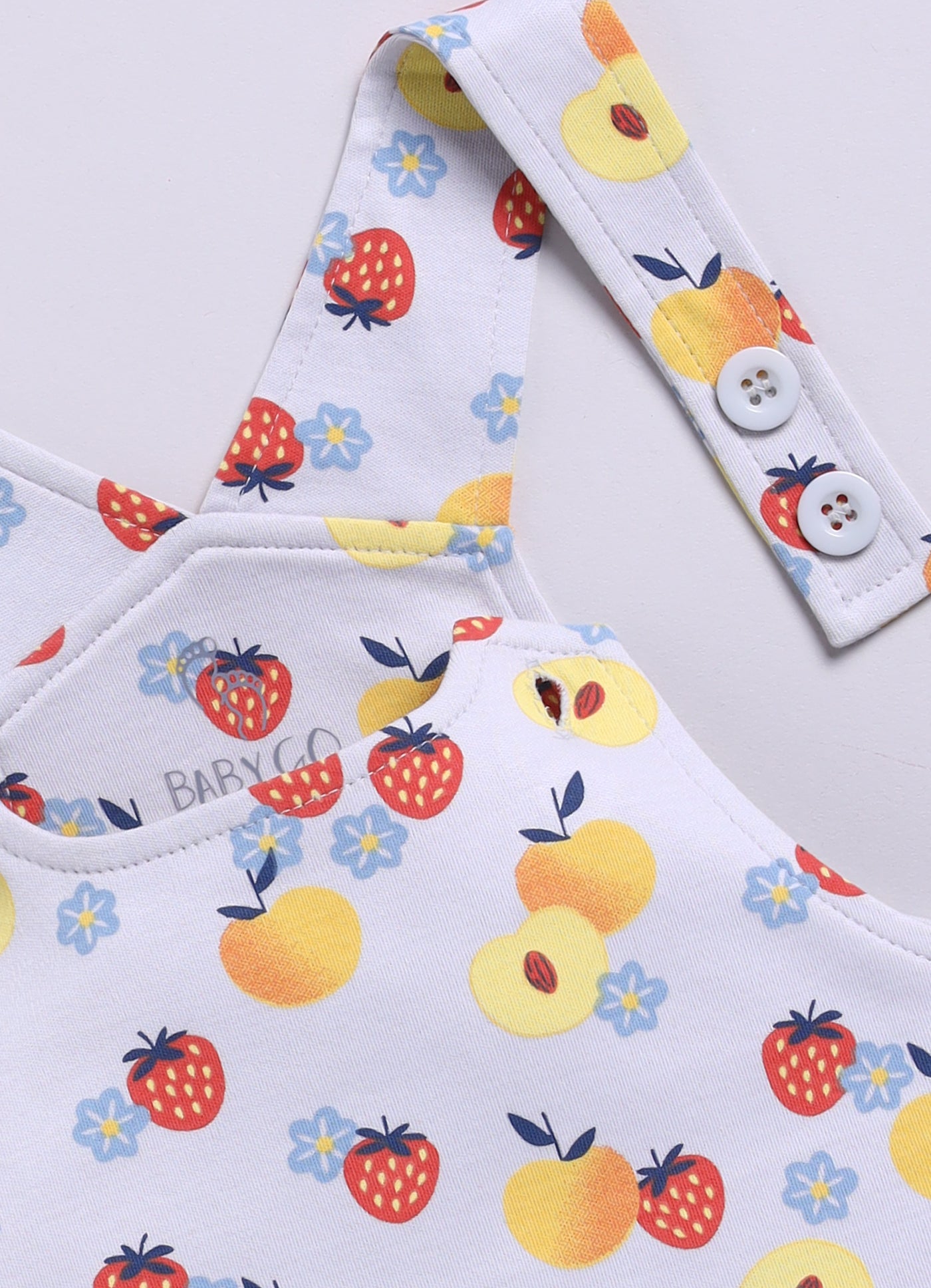 Half Sleeve Dungaree for Girls - Peach