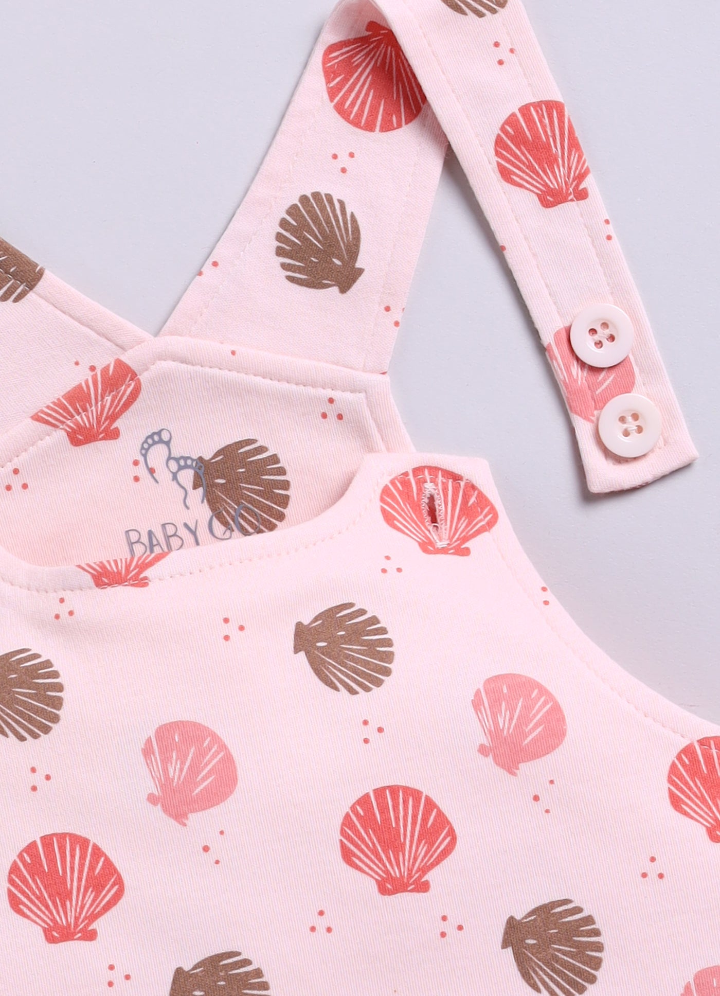 Half Sleeve Dungaree for Girls - Coral