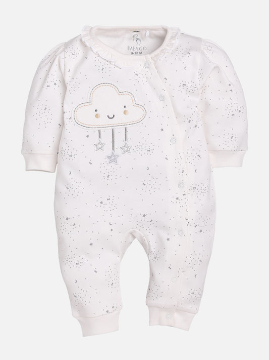 100% Pure Cotton Romper/Bodysuit/Sleepsuit for Baby Girls WHITE