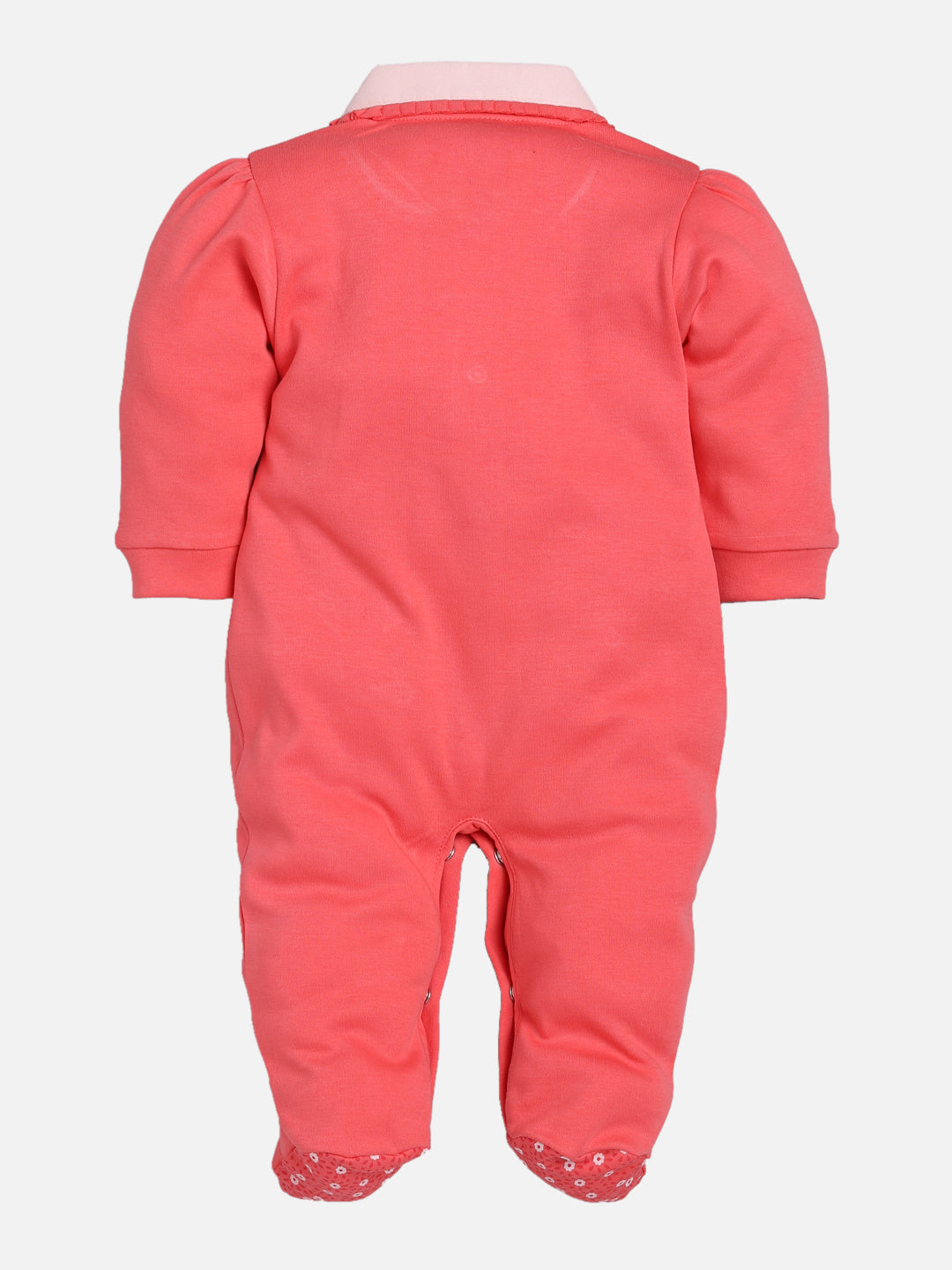 BABY GO 100% Pure Cotton Full Sleeves Rompers/Bodysuit/Sleepsuit for Baby Girl-RED