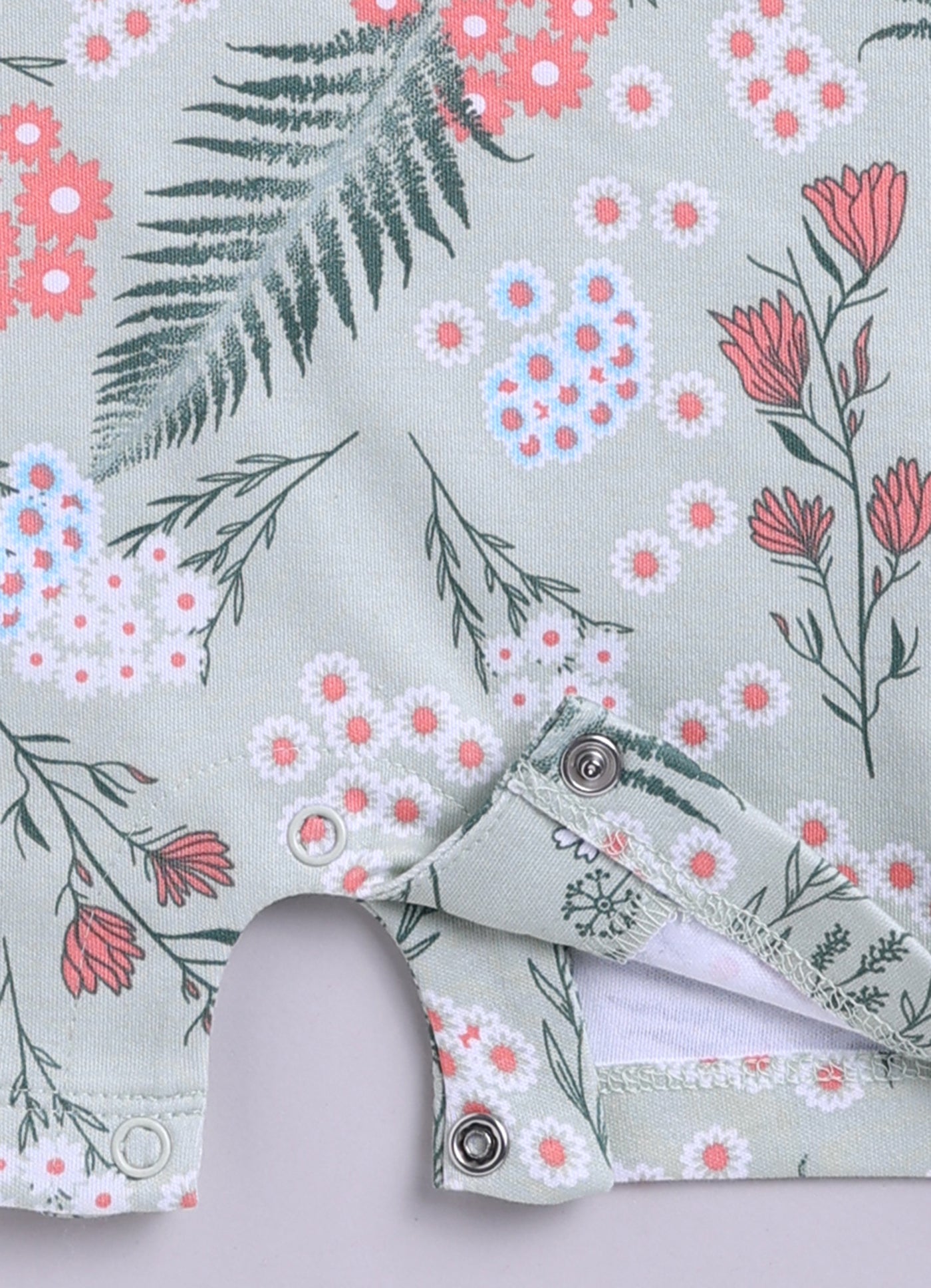Half Sleeve Dungaree for Girls - Sage