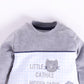 Cute cat prinetd full sleeves Rompe for Baby Boy-MAUVE