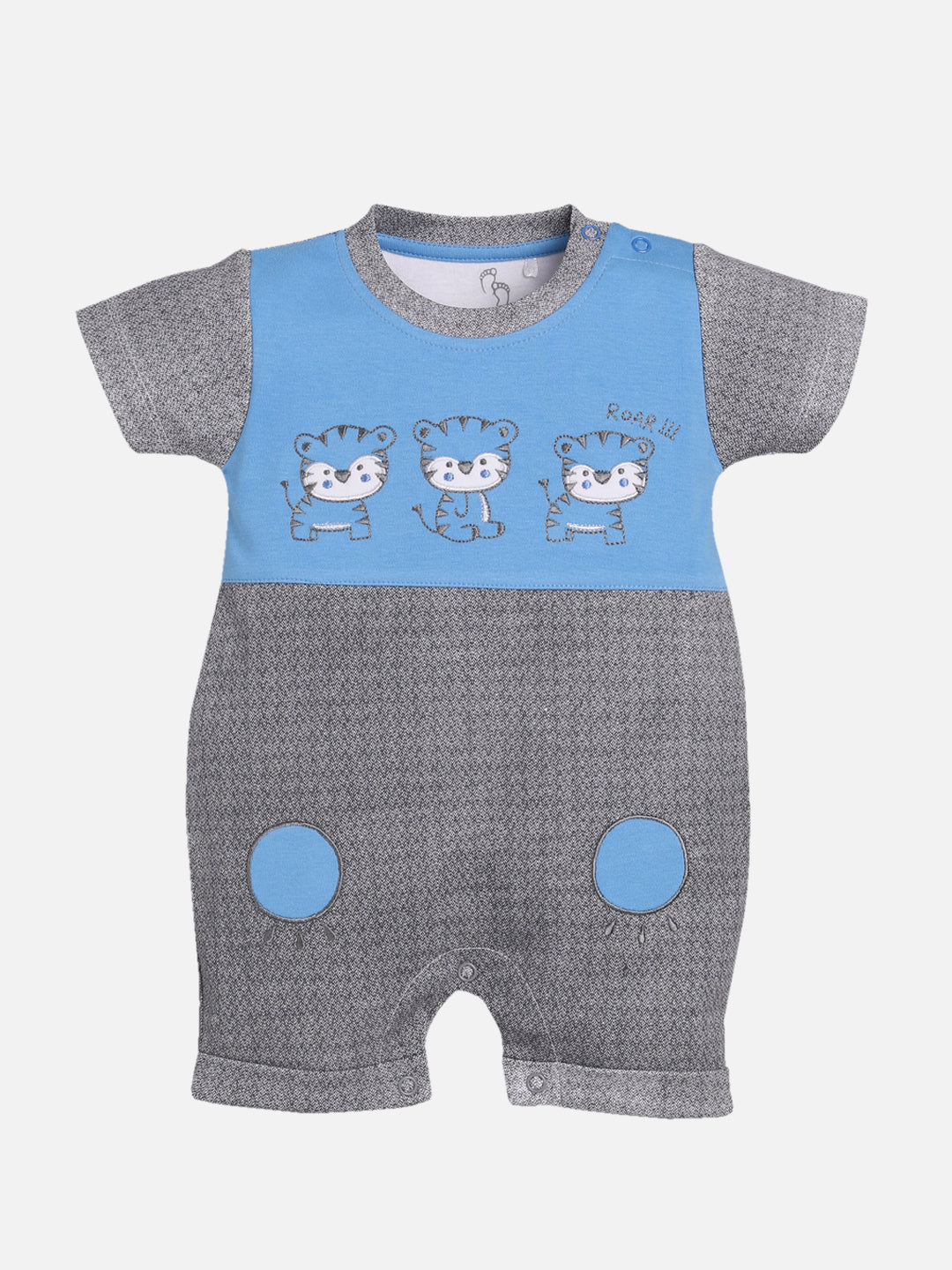 Half Sleeves Round neck Romper/Summer clothes/Creeper/new born/infent wear/ for Baby Boys 100% Pure Cotton-GREY