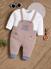 Full Sleeve Romper for Boys – Light Beige Hello Winter