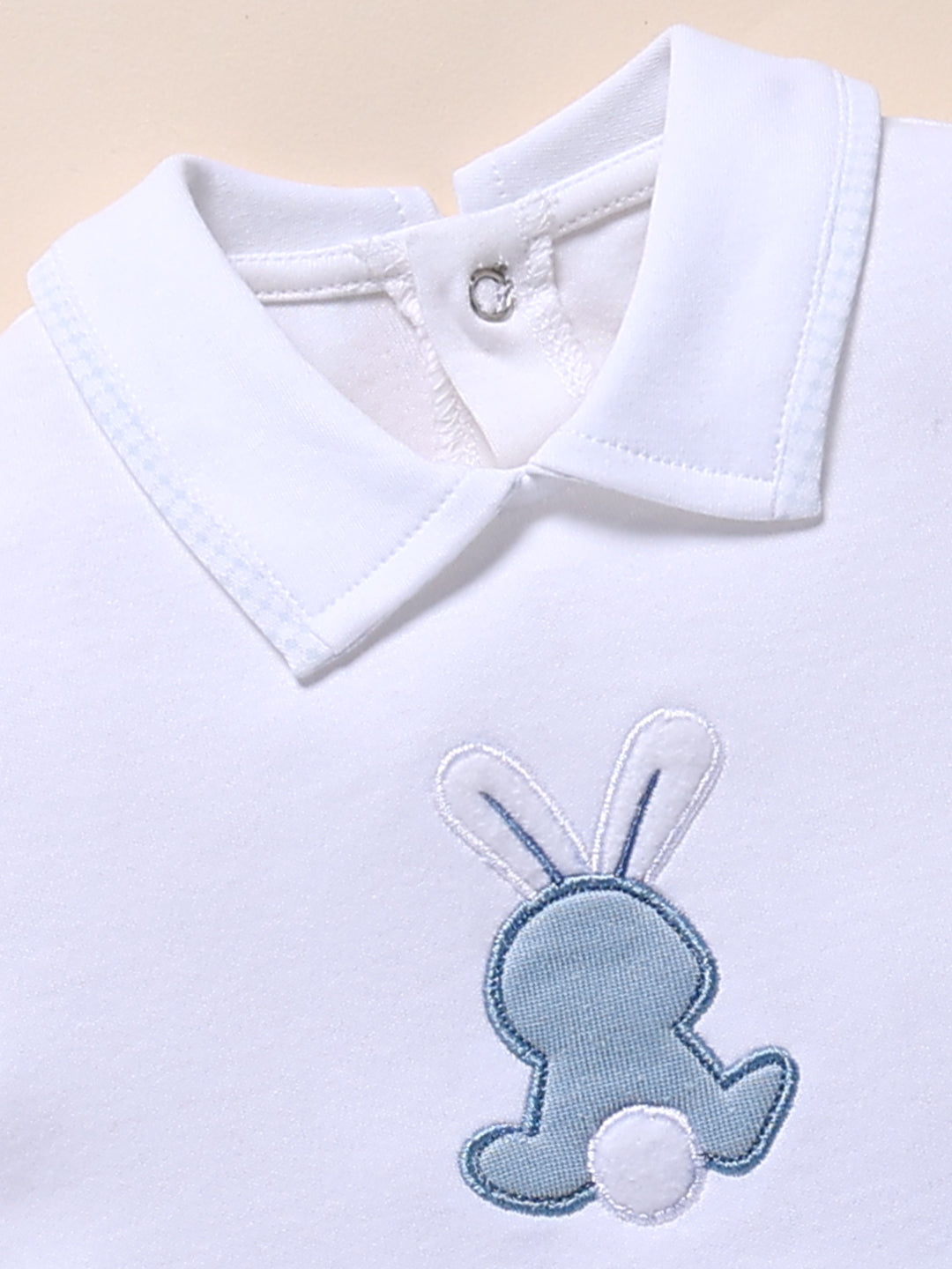 Full Sleeve Romper for Boys – Baby Blue Bunny Collared
