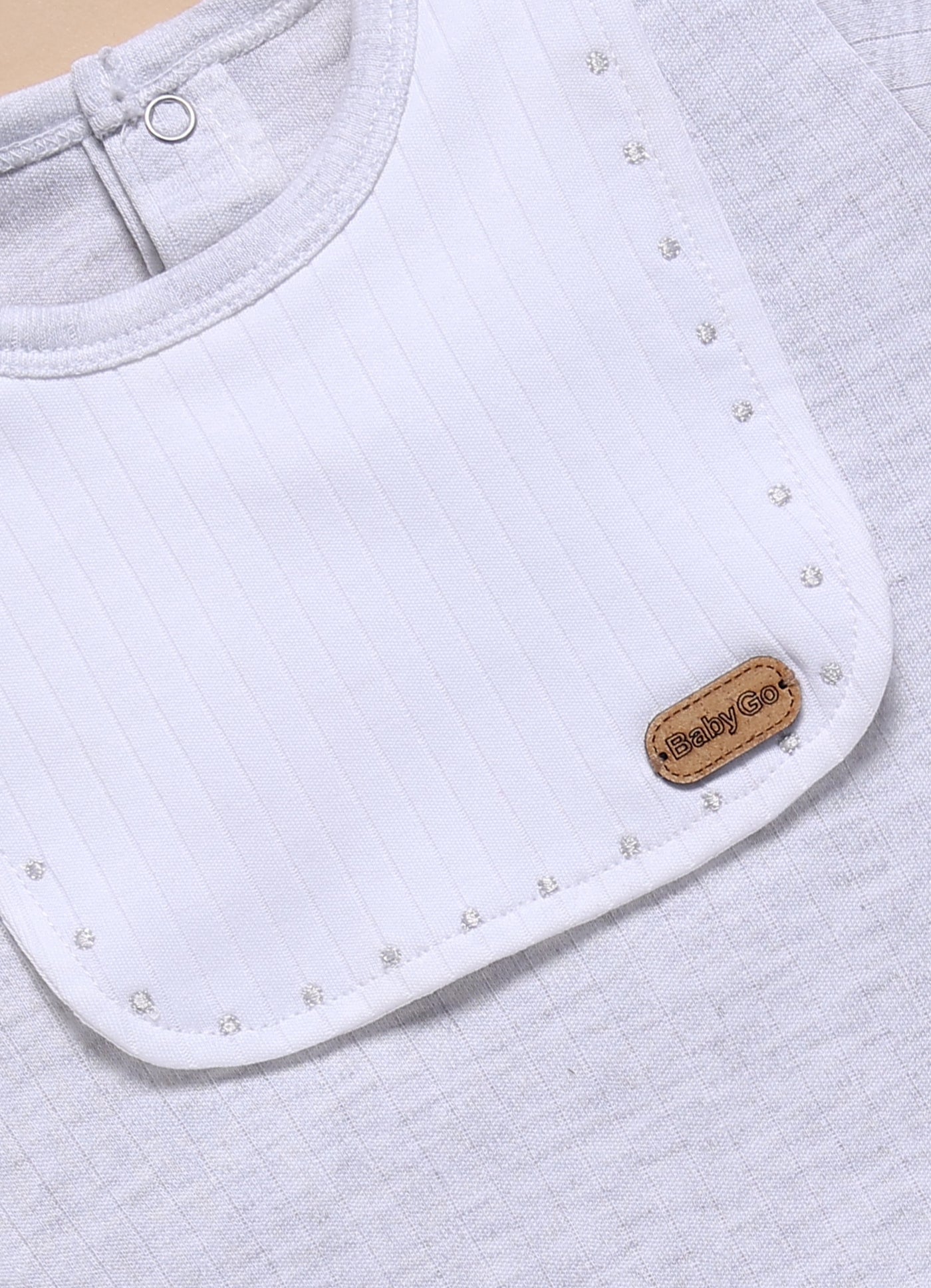 Half-Sleeve Romper for Boys – White Bib Style