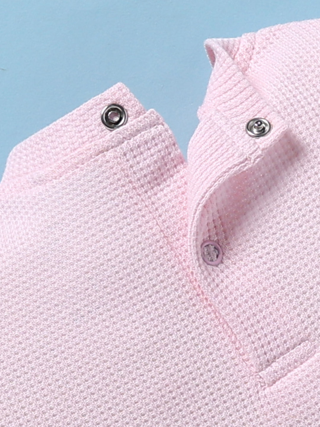 Full Sleeve Romper for Girls – Pink Waffle Knit