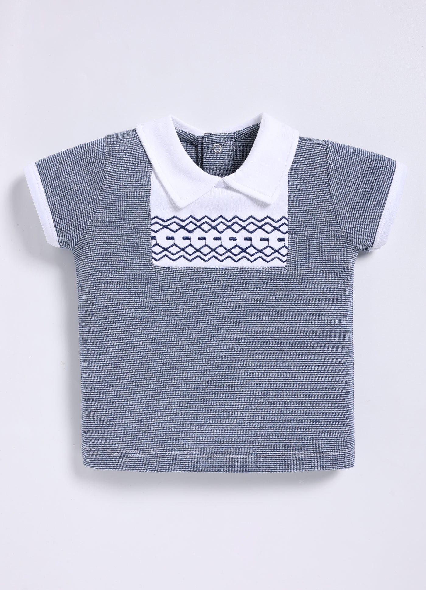 Half-Sleeve Top & Bottom For Boys - Charcoal Wavy