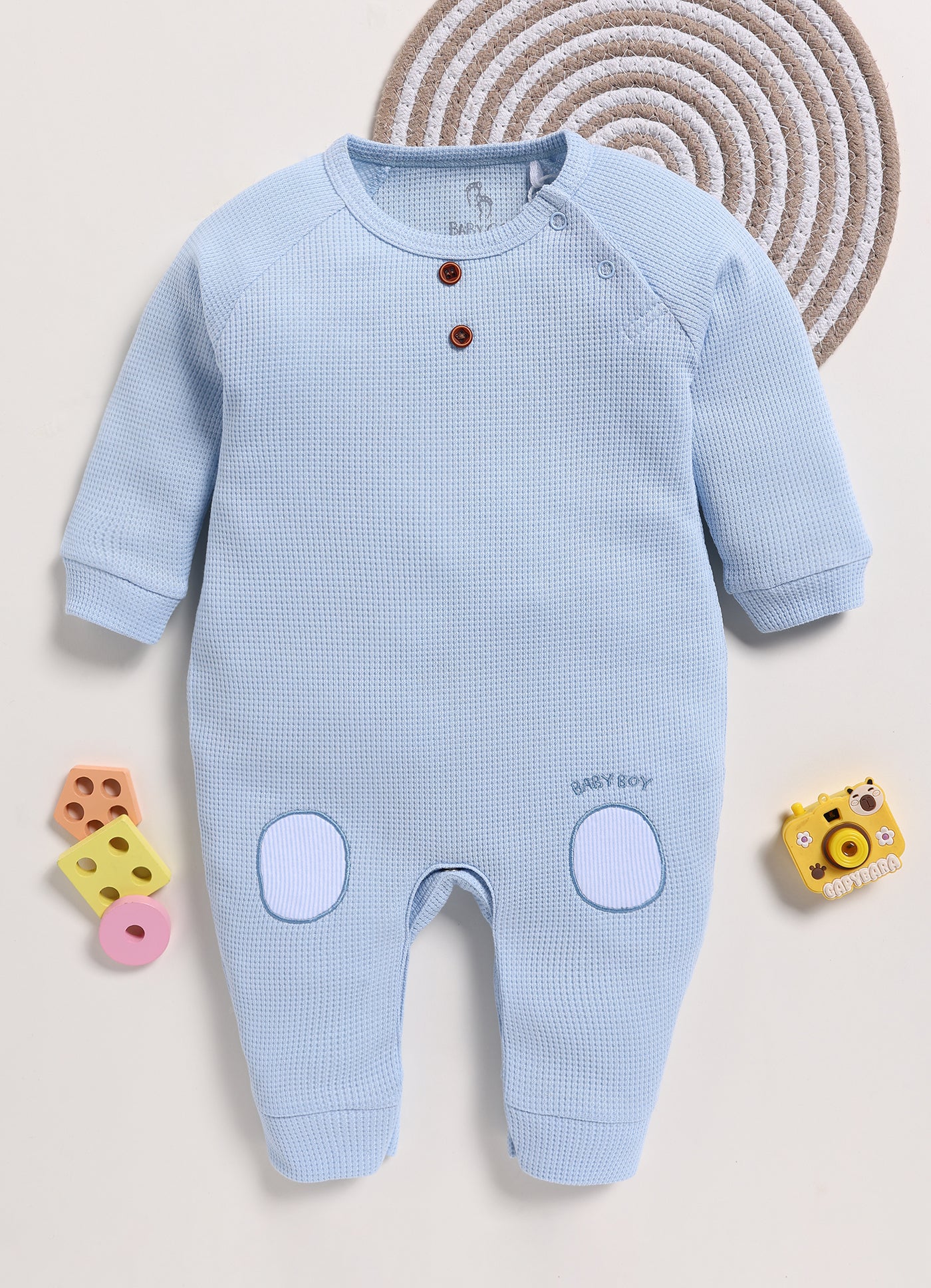 Full Sleeve Romper for Boys – Cream Baby Boy