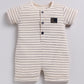 Baby Boy Navy Blue Striped Playtime Half Sleeves Romper