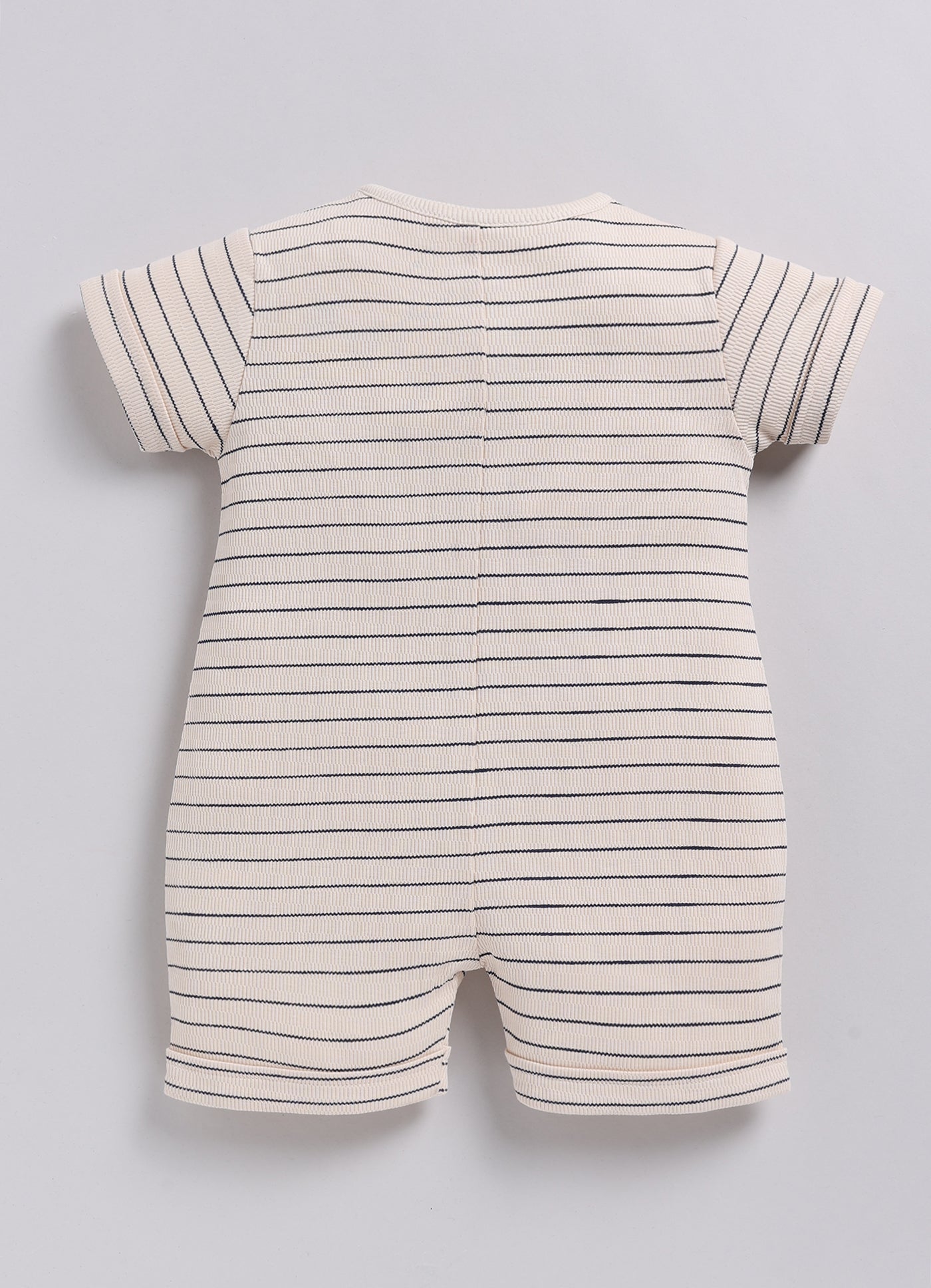 Baby Boy Navy Blue Striped Playtime Half Sleeves Romper