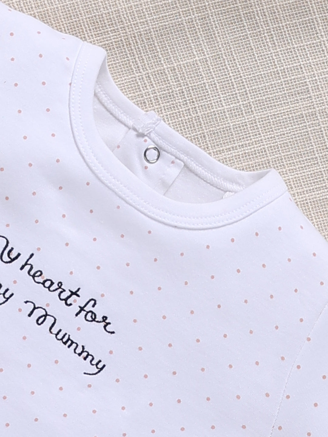 Top & Bottom for Girls - Floral White Hedgehog Polka-Dot