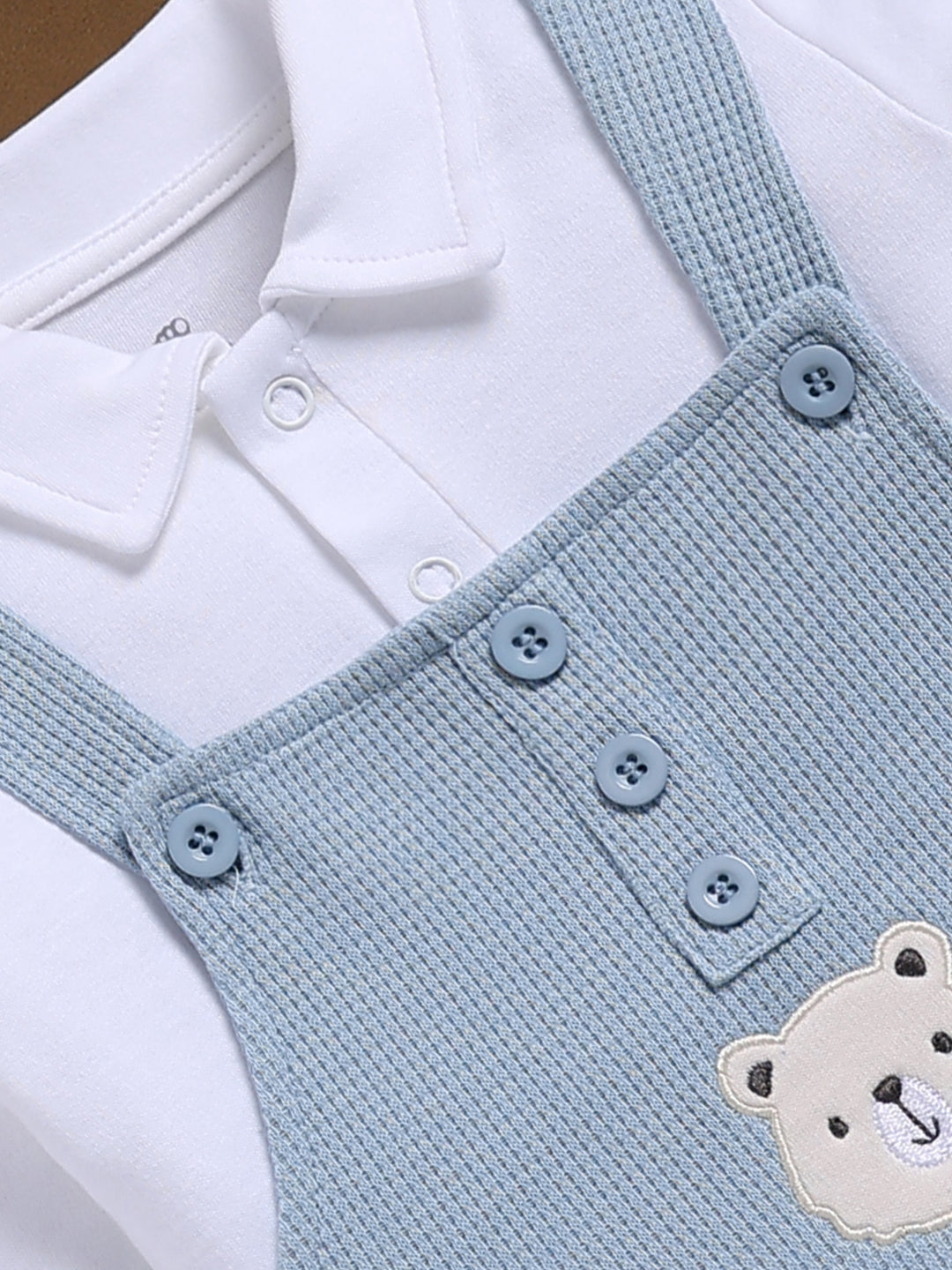 Dungaree - Baby Blue Textured Waffle