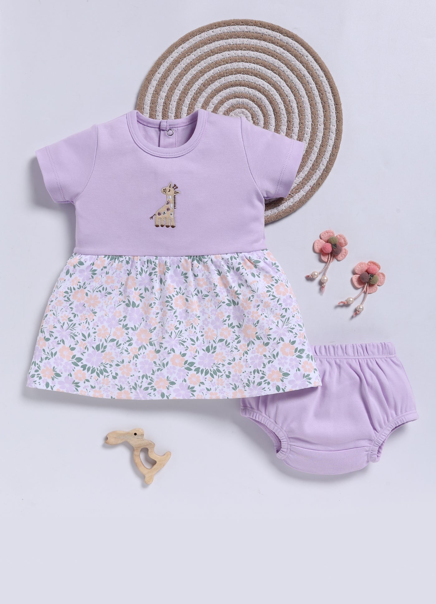 Frock – Light Purple Adorable Giraffe