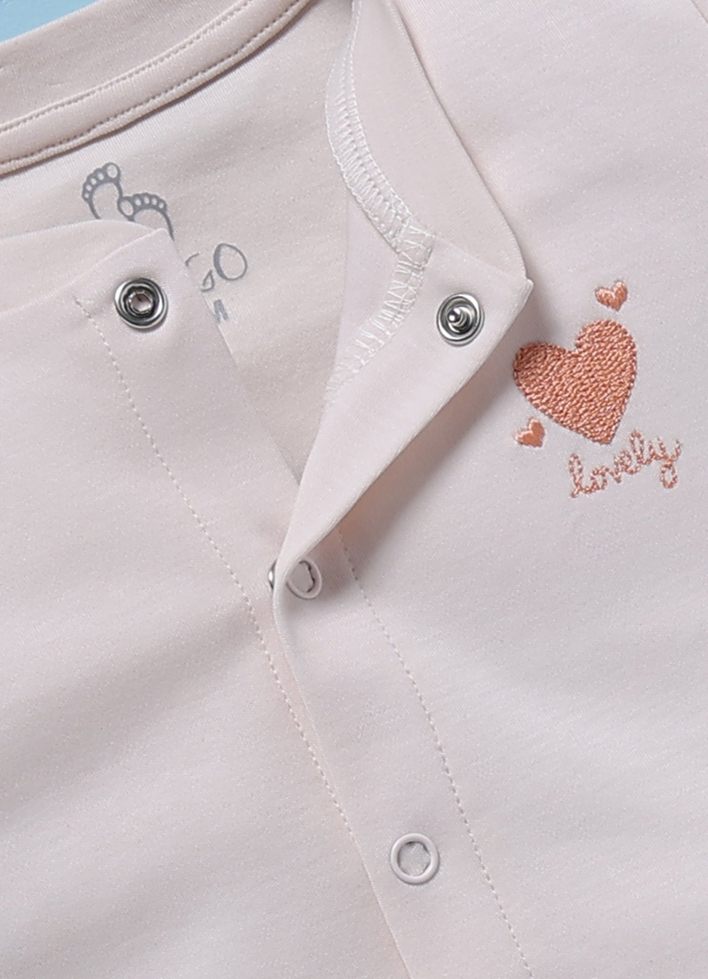 Full-Sleeve Top & Bottom For Girls - Peach Heart
