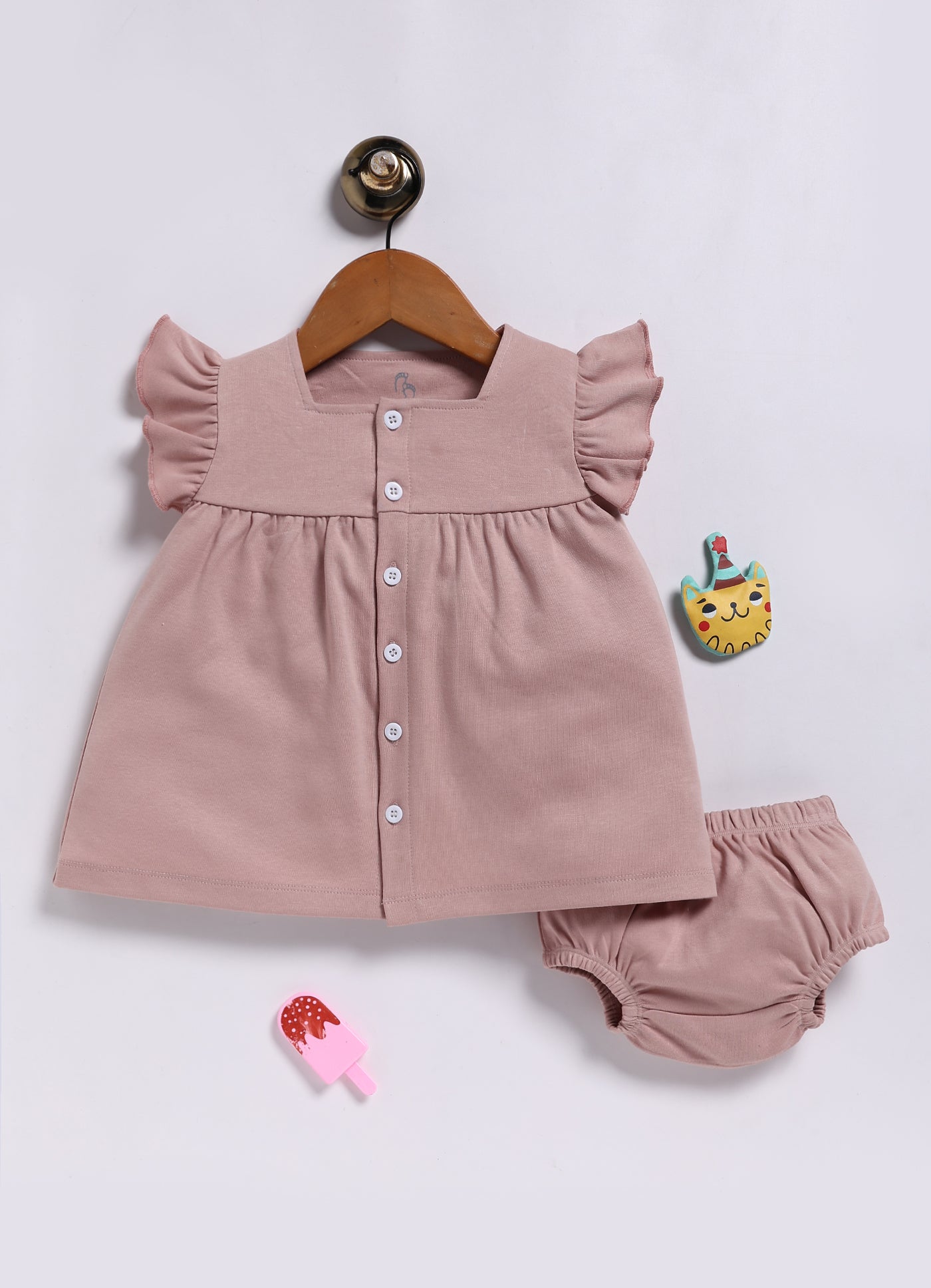 Frock – Light Mauve Buttoned Up