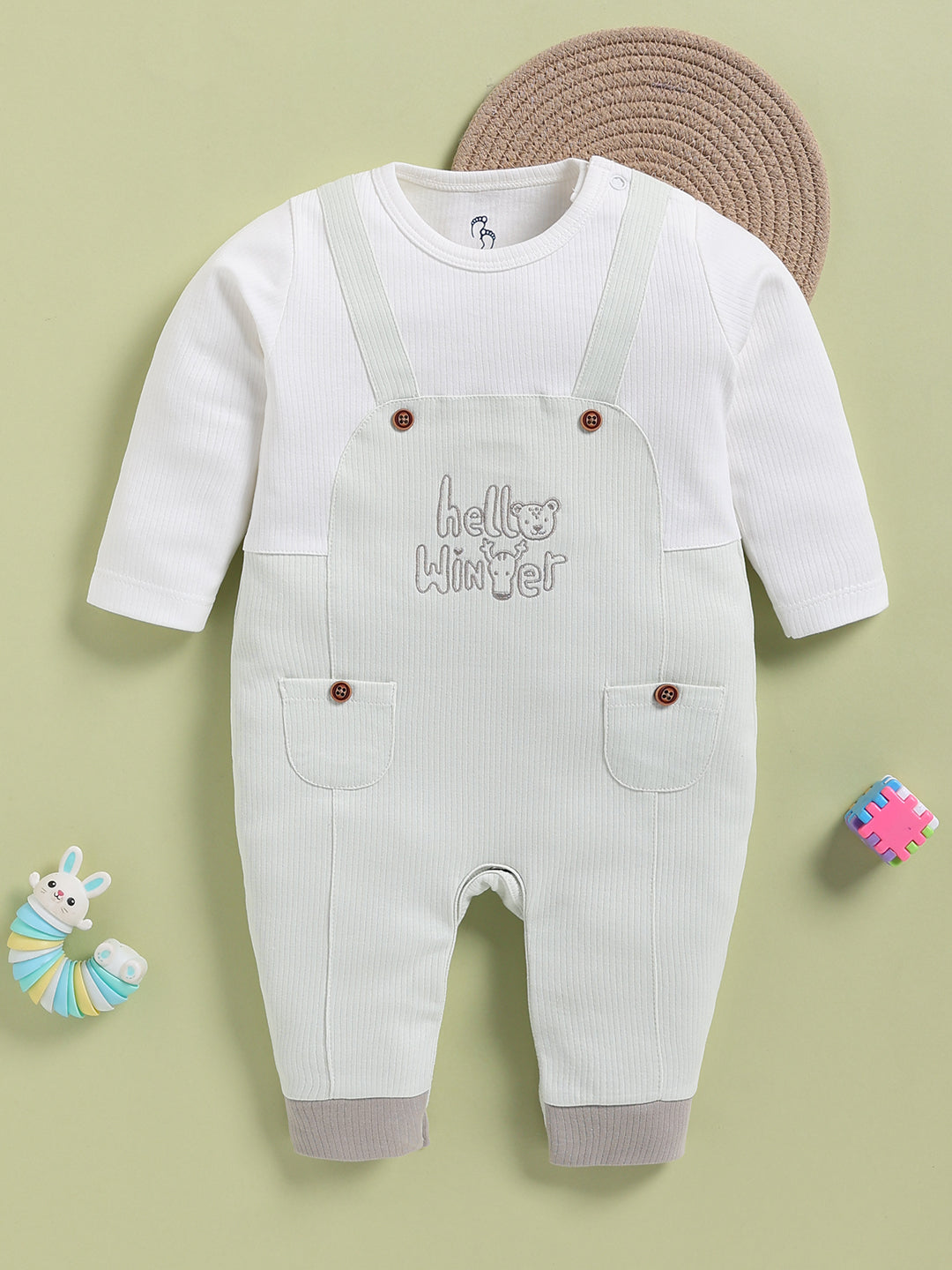 Full Sleeve Romper for Boys – Light Green