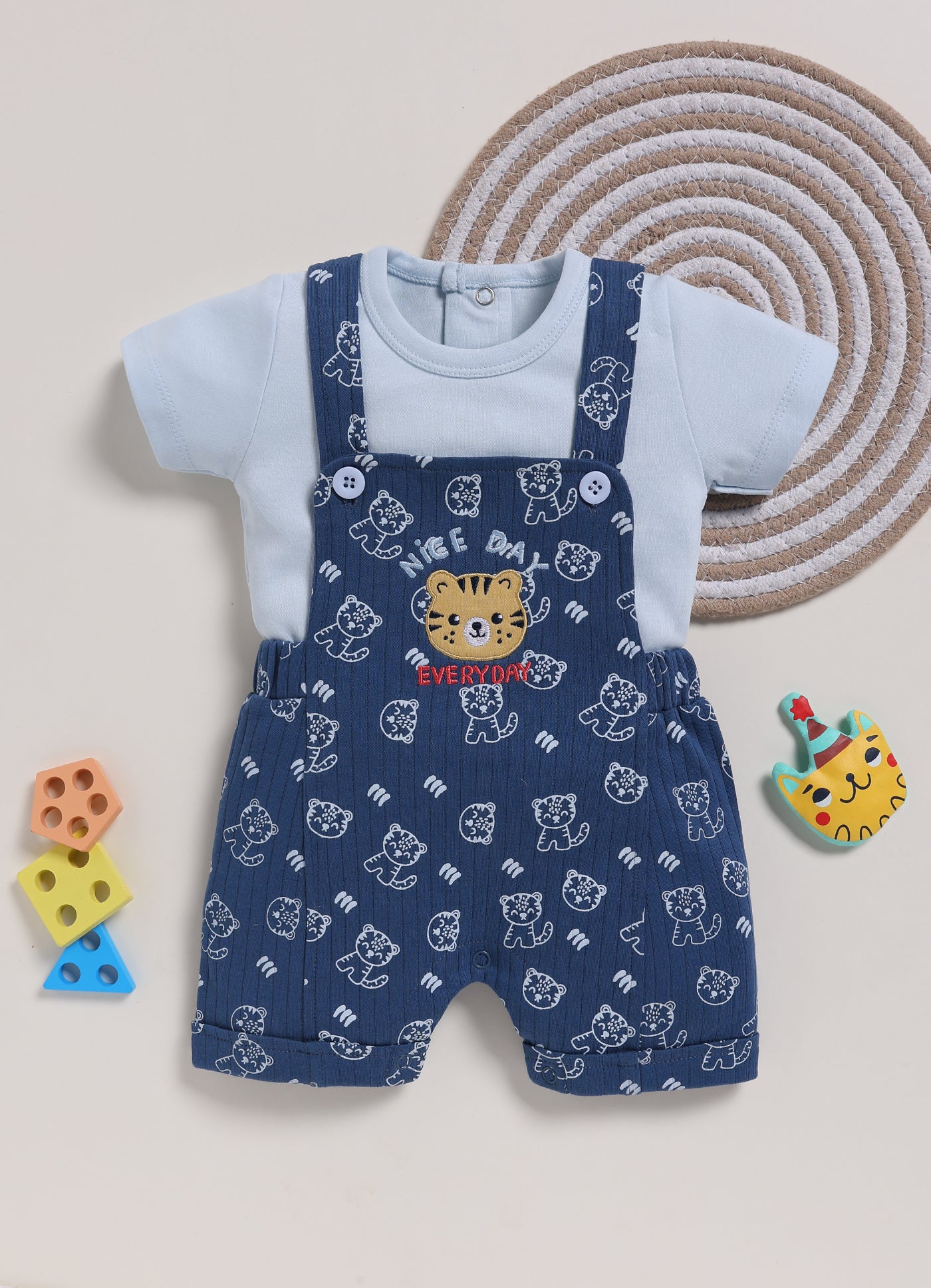 Half Sleeve Dungaree for Boys – Navy Blue Nice Day Everyday