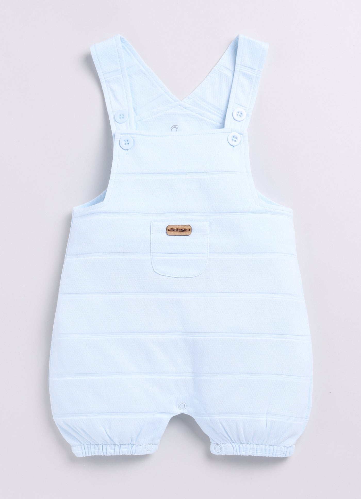 Half Sleeve Baby Boy BabyGo Dungaree-Sky Blue