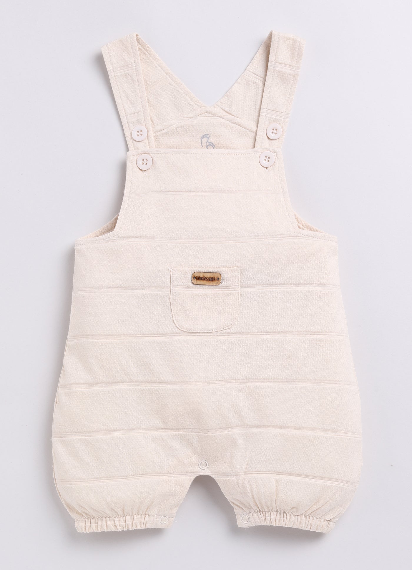 Half Sleeve Baby Boy BabyGo Dungaree-Beige