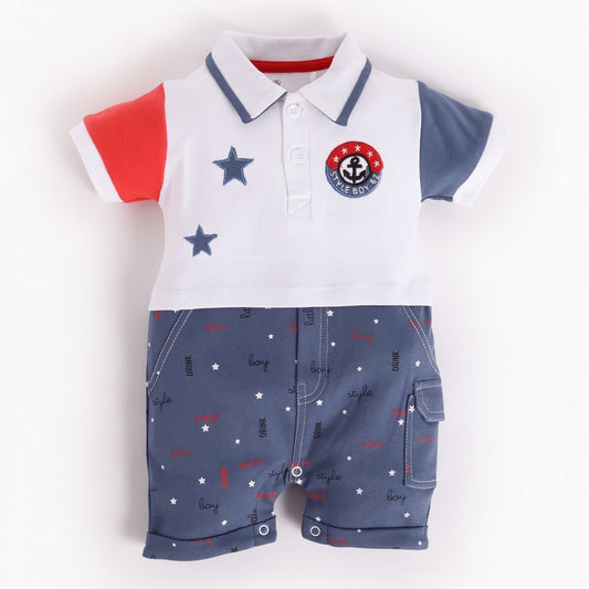 Half Sleeves Round neck Romper/Summer clothes/Creeper/new born/infent wear/ for Baby Boys 100% Pure Cotton-NAVY