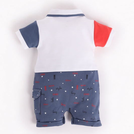Half Sleeves Round neck Romper/Summer clothes/Creeper/new born/infent wear/ for Baby Boys 100% Pure Cotton-NAVY