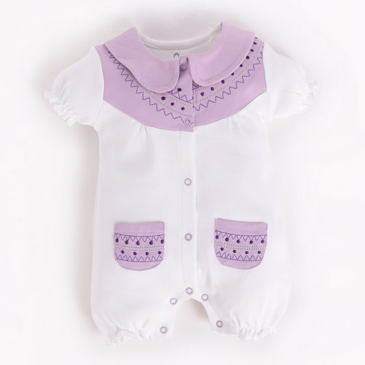 Half Sleeves Romper/Sleepsuit for Baby Girls 100% Pure Cotton-PURPLE