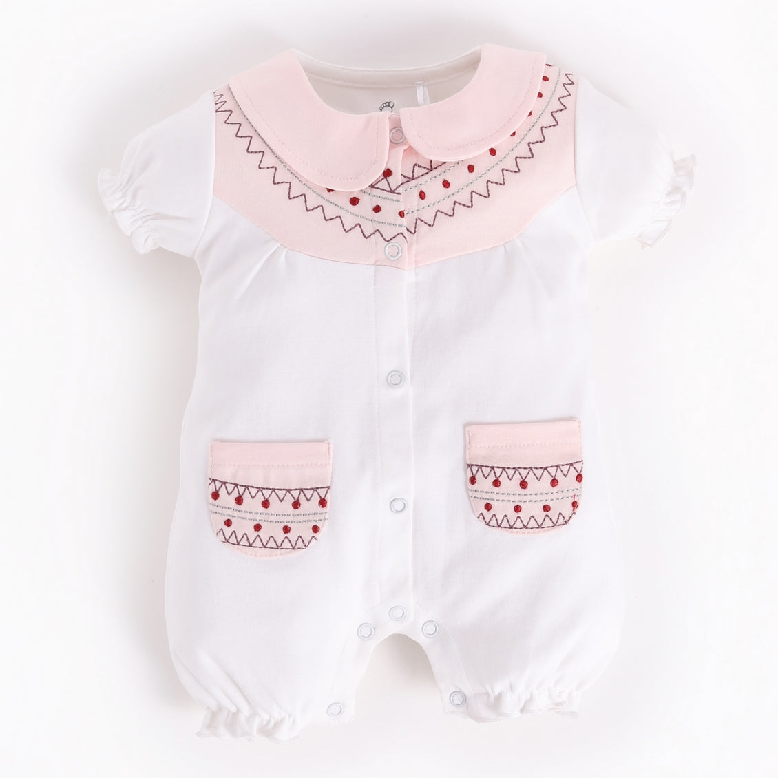 Half Sleeves Romper/Sleepsuit for Baby Girls 100% Pure Cotton-PINK