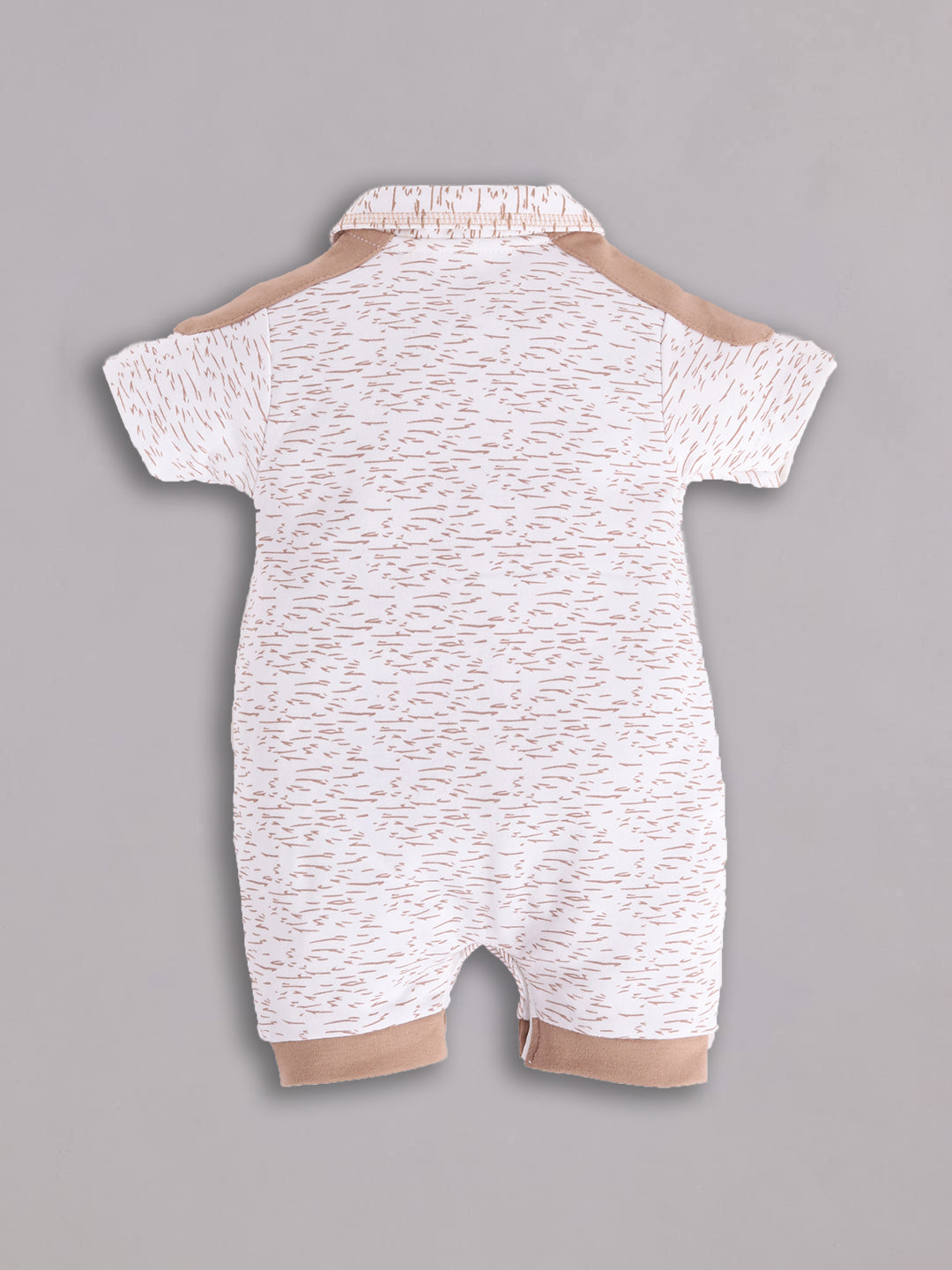 Half Sleeves Round neck Romper for Baby Boys 100% Pure Cotton - BEIGE