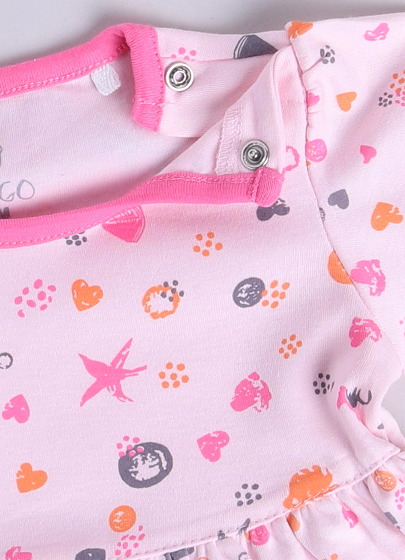Mid/knee length baby girl frock for casual wear-PINK