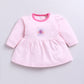 Mid/knee length baby girl frock for casual wear-PINK