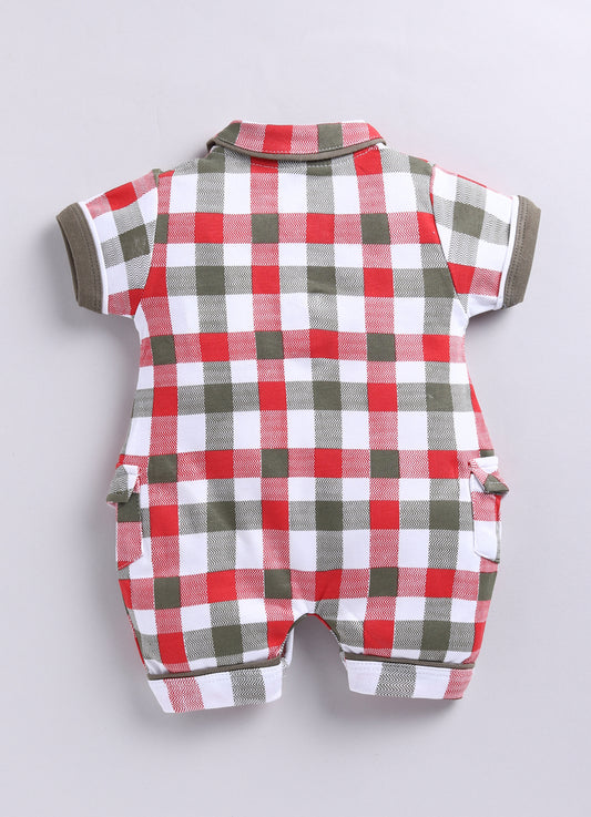Half Sleeves Romper for Baby Boys 100% Pure Cotton-OLIVE
