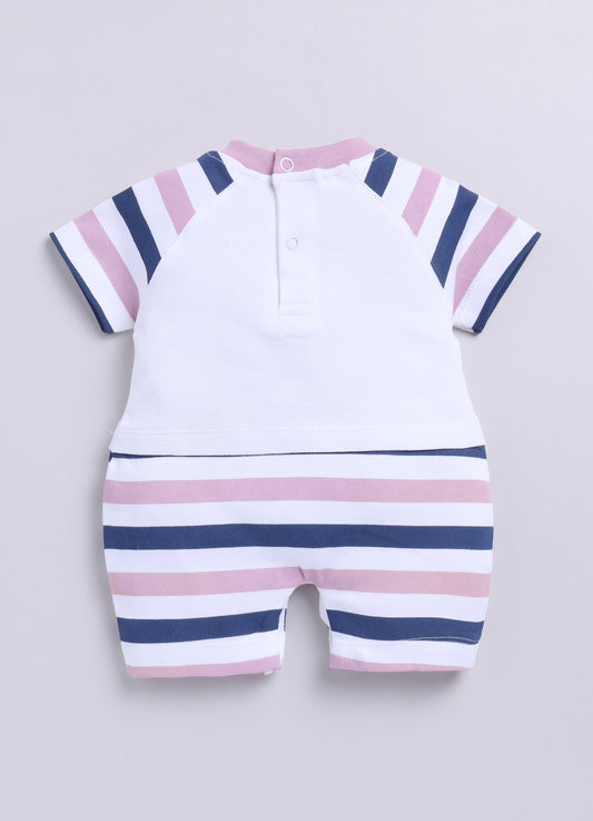 Half Sleeves Romper for Baby Boys 100% Pure Cotton-ROSE