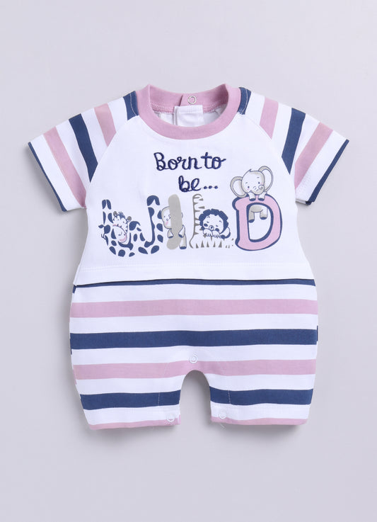 Half Sleeves Romper for Baby Boys 100% Pure Cotton-ROSE