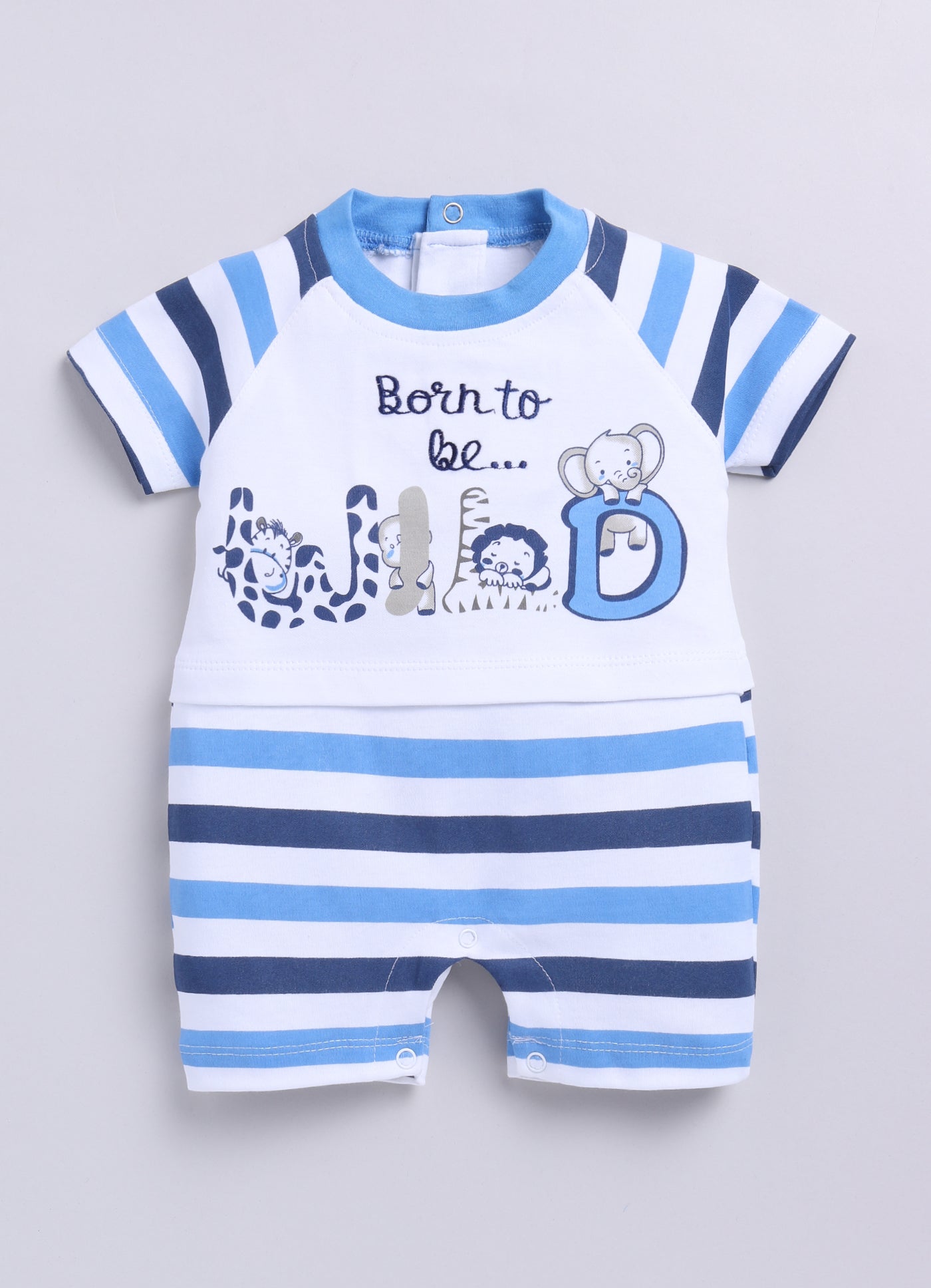Half Sleeves Romper for Baby Boys 100% Pure Cotton-SKY