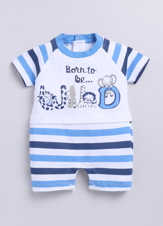 Half Sleeves Romper for Baby Boys 100% Pure Cotton-SKY