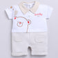 Half Sleeves Round neck Teddy print Romper/creeper for Baby Boys-BEIGE