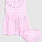 Sleeveless Baby Girl Frock/Dress with Pant-Pink
