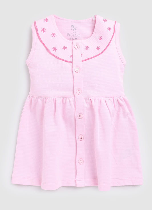 Sleeveless Baby Girl Frock/Dress with Pant-Pink