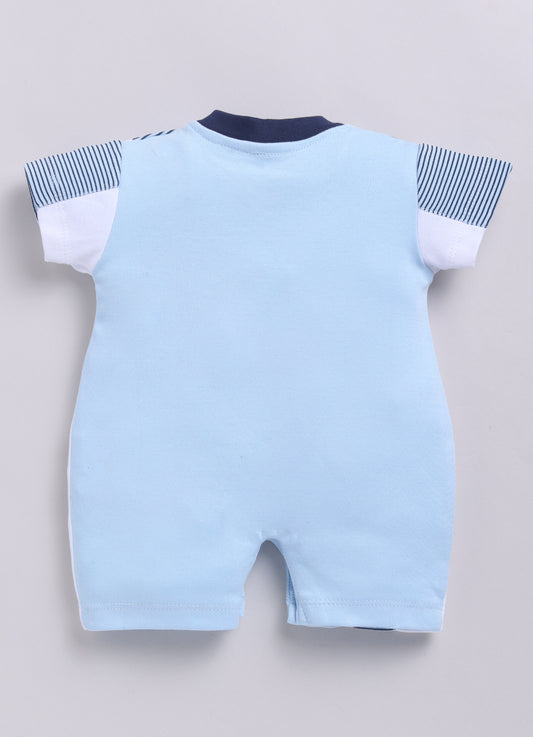Half Sleeves Round neck Romper/Summer clothes/Creeper/new born/infent wear/ for Baby Boys 100% Pure Cotton-SKY
