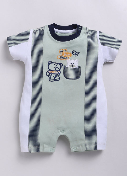 Half Sleeves Round neck Romper/Summer clothes/Creeper/new born/infent wear/ for Baby Boys 100% Pure Cotton-OLIVE