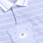 Striped Bear printed Baby Boy Romper-Royal Blue