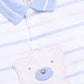 Striped Bear printed Baby Boy Romper-Royal White